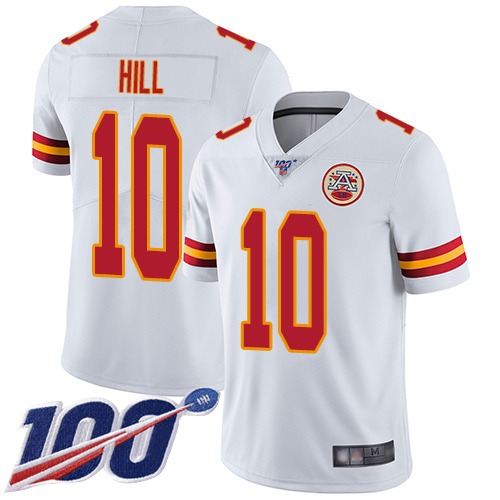 Youth Kansas City Chiefs #10 Hill Tyreek White Vapor Untouchable Limited Player 100th Season Football Nike NFL Jersey->youth nfl jersey->Youth Jersey